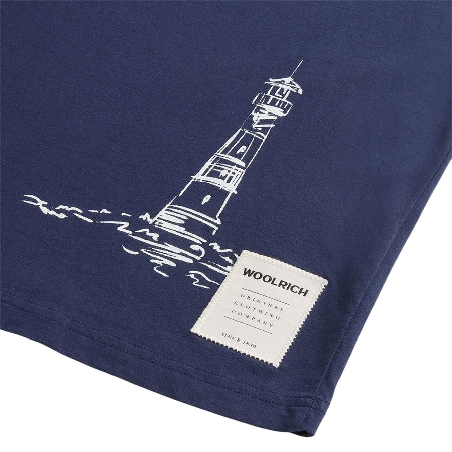T-shirt maniche corte in puro cotone con stampa grafica da uomo Woolrich | CFWOTE01593827